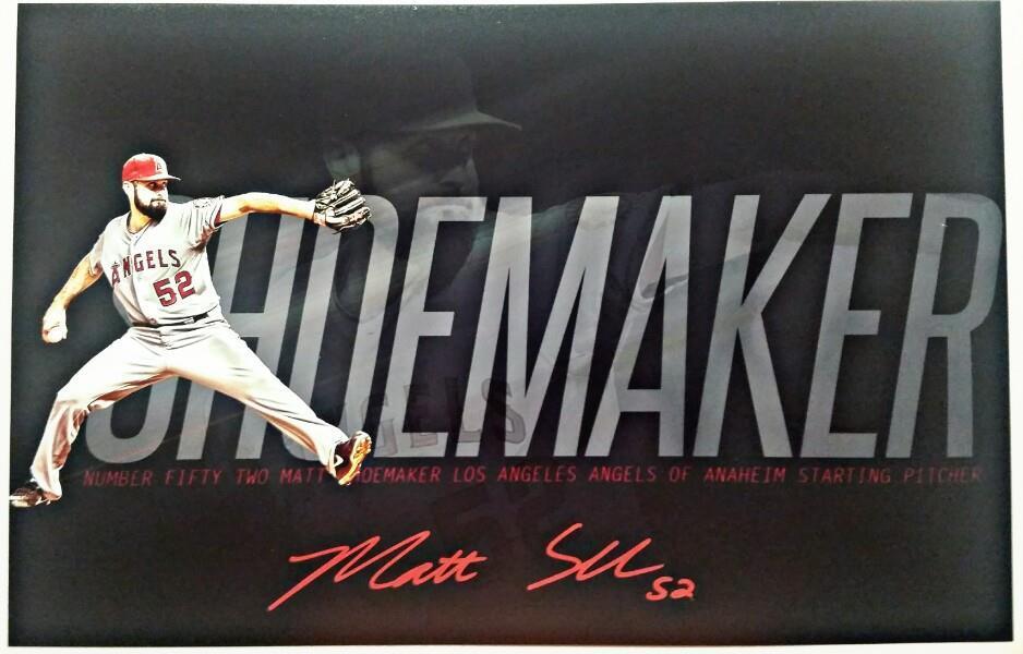 MATT SHOEMAKER Signed 11x17 Photo Poster painting AUTOGRAPH Los Angeles Angels red MLB