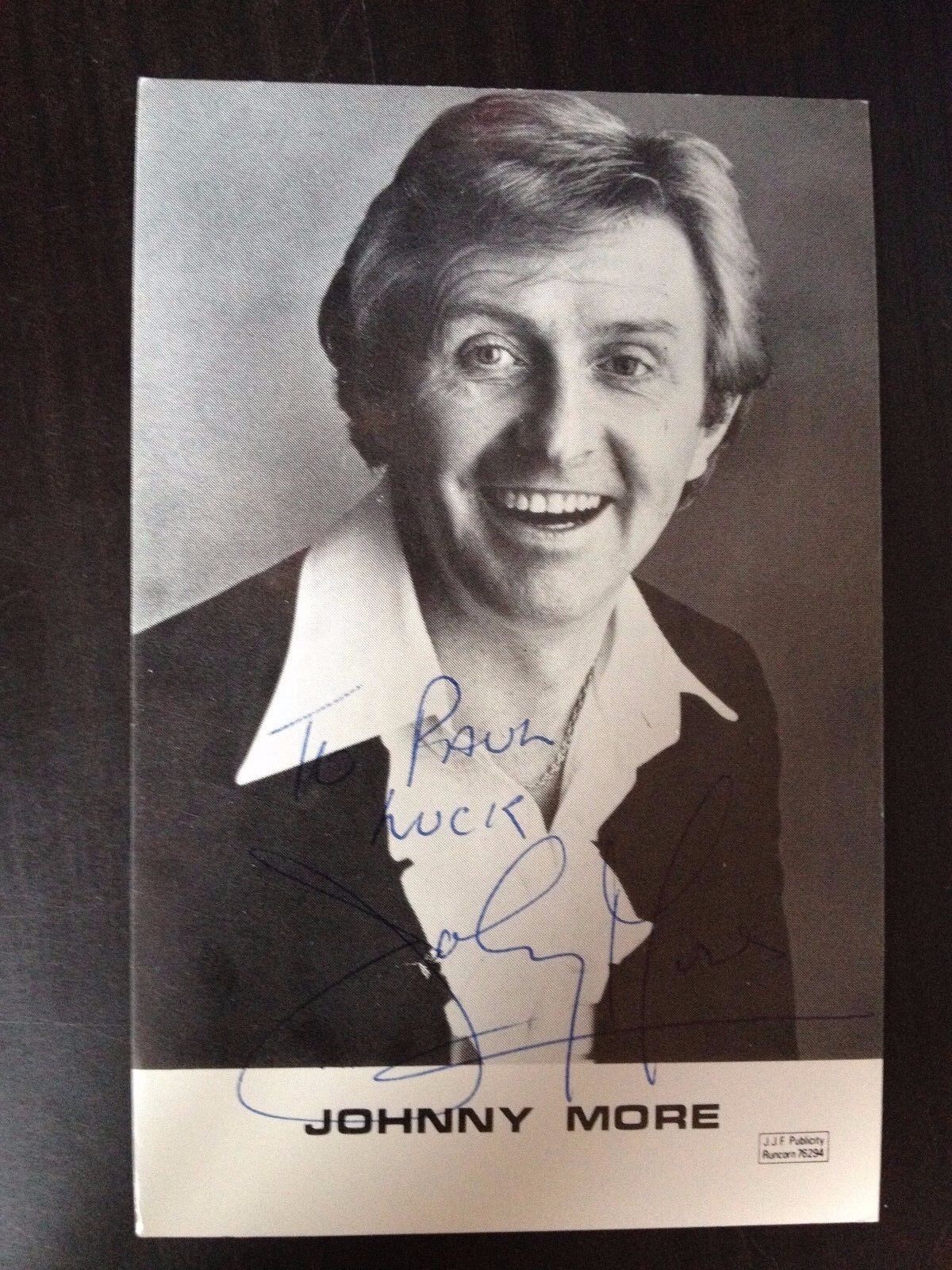 JOHNNY MORE - LATE GREAT COMEDY ENTERTAINER - SIGNED B/W Photo Poster paintingGRAPH
