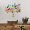 Diamond Painting Wooden Bird Flower Hooks Rail for Home Decor