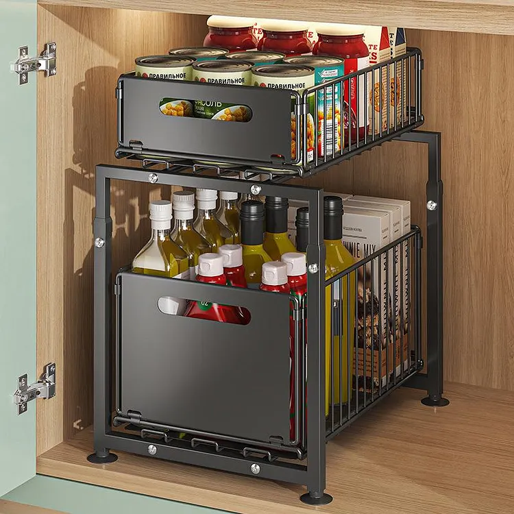Pull-Out 2-Tier Cabinet Shelf