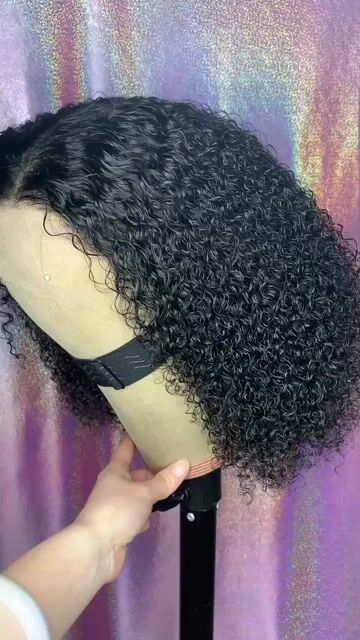 13x4 Full Lace Frontal Wig Wavy Wig 12inches black Hair Pre Plucked Human Hair Wig