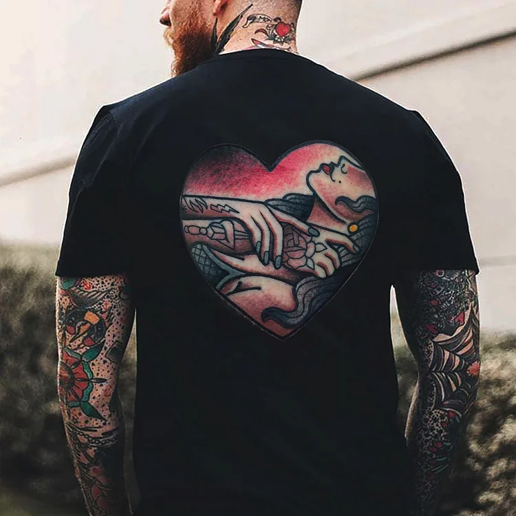 Choke Up Tattooed Lady Printed Men's T-shirt