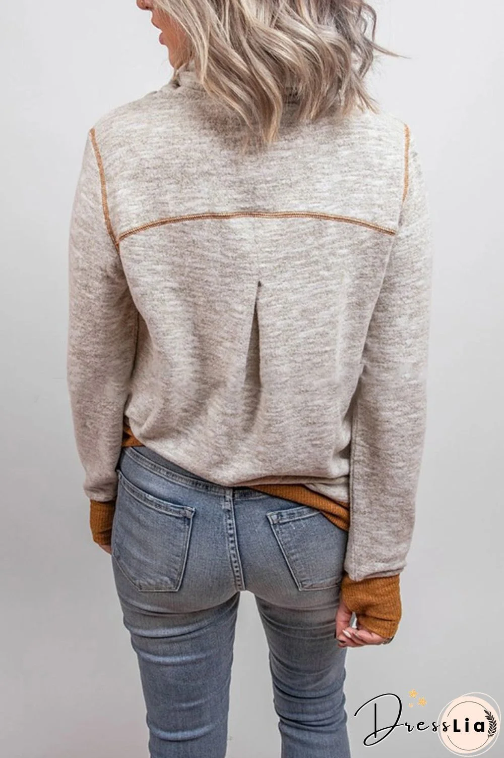 Fashion Casual Print Patchwork Turtleneck Tops(3 Colors)