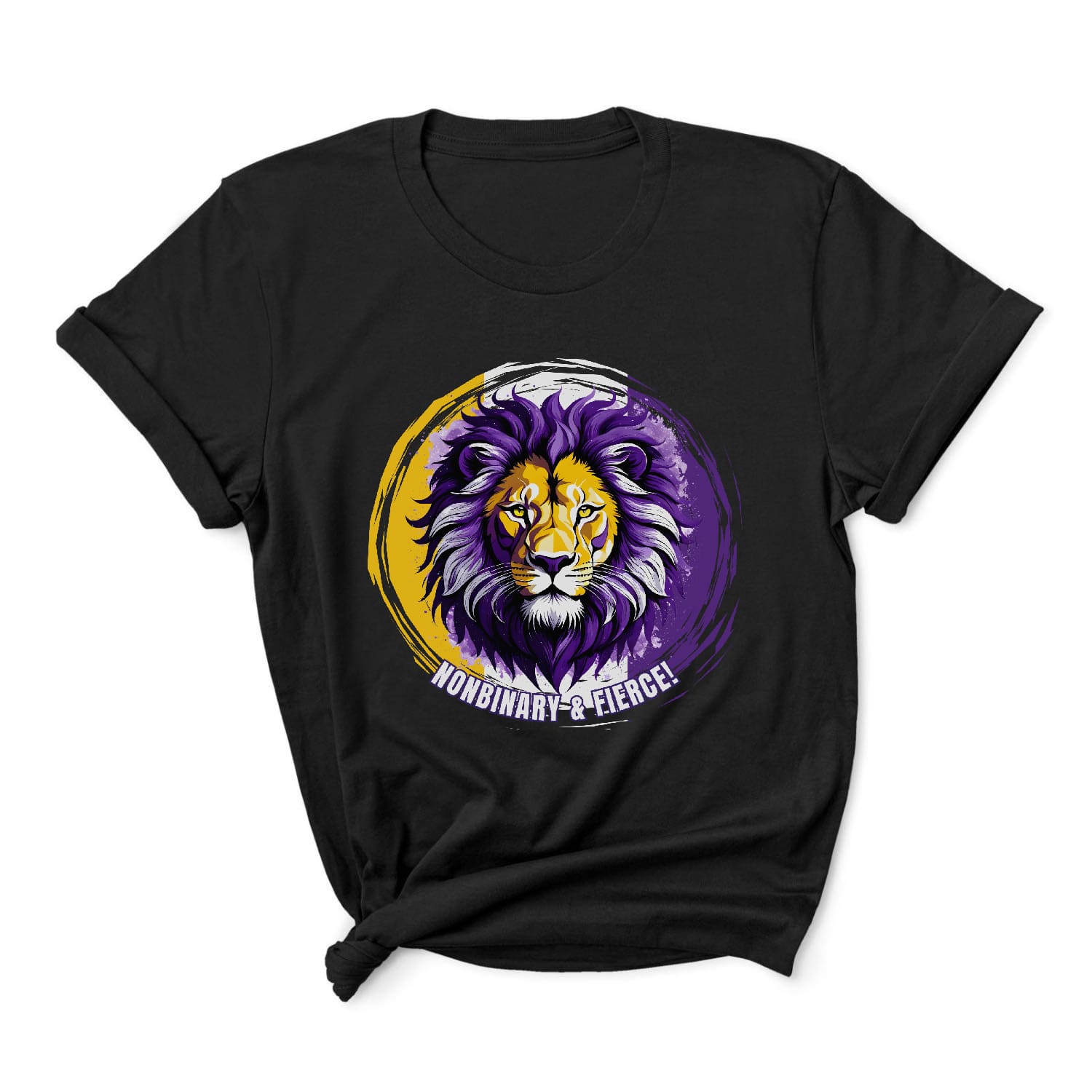 Nonbinary t-shirt fierce lion