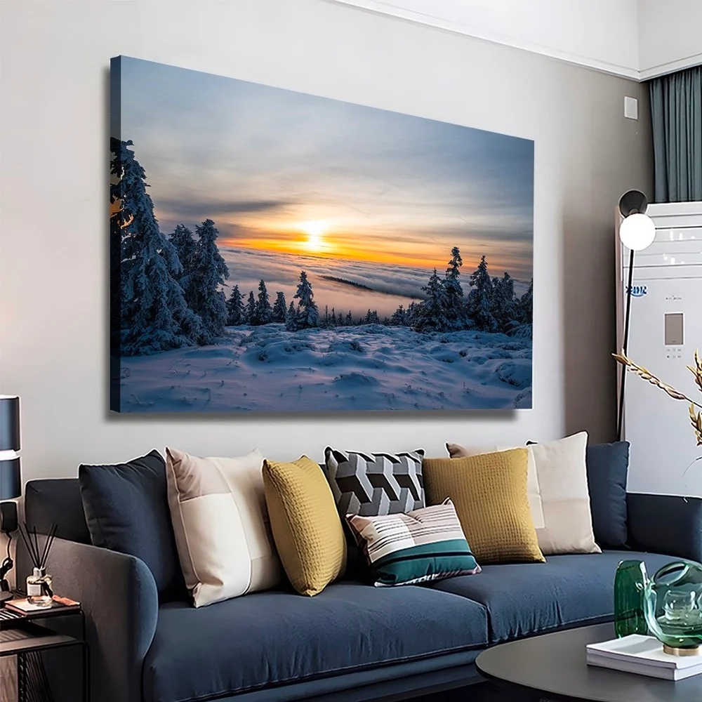 Snow Mountain Cedar Canvas Wall Art