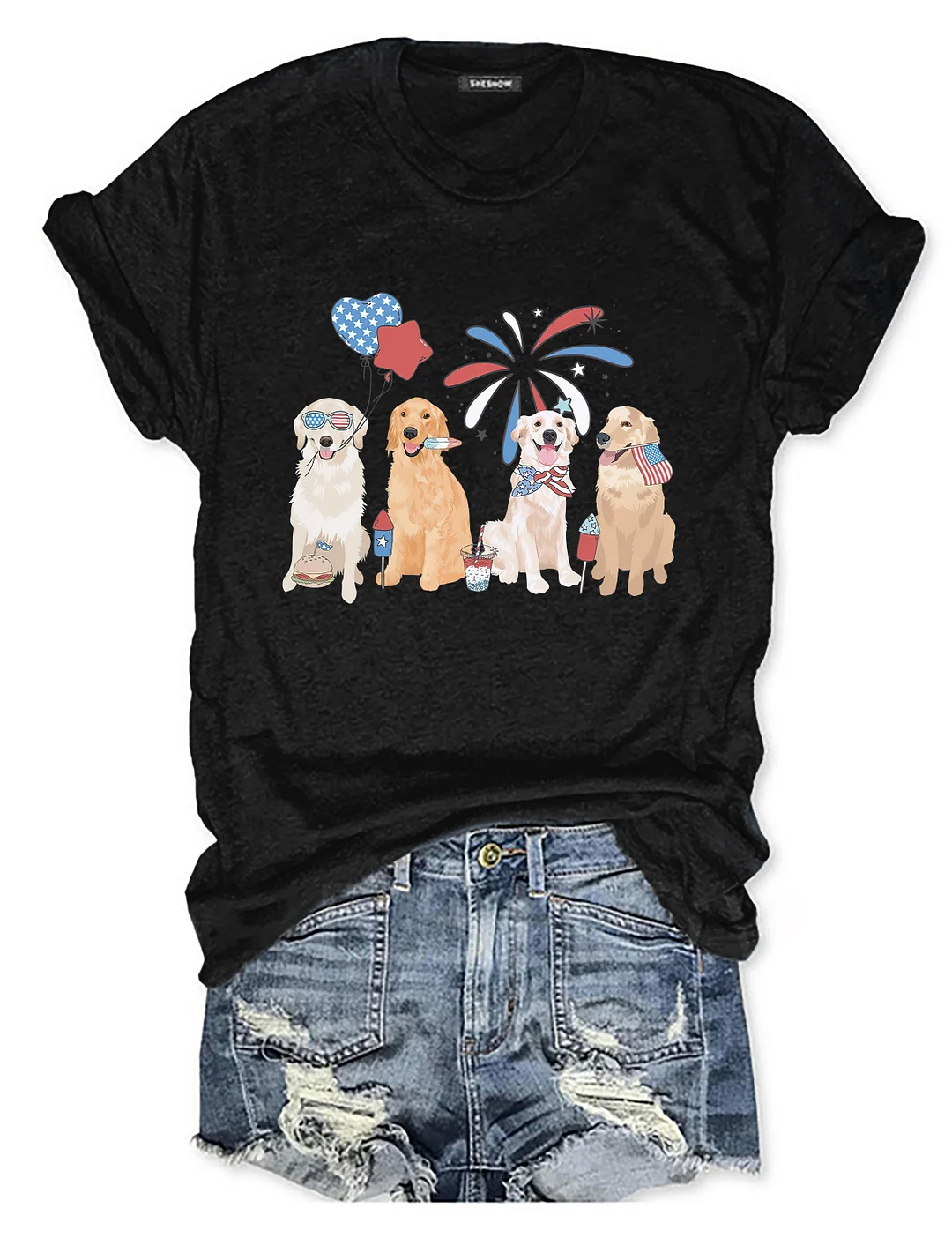 Golden Retriever 4th Of July T-shirt