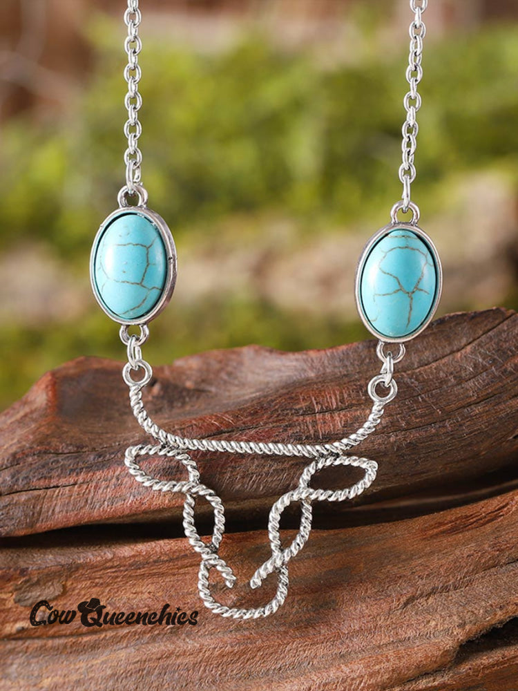 Turquoise Cow&rsquo;s Head Necklace OneColor / OneSize