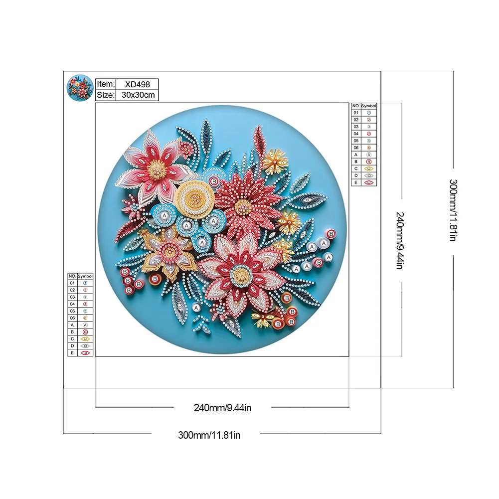 Diamond Painting - Partial Special Shaped Drill - Flower(Canvas|30*30cm)