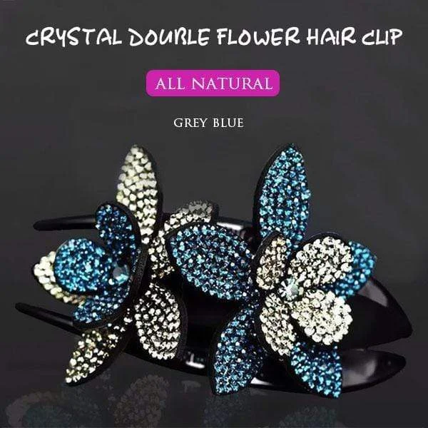 （60% OFF TODAY）Rhinestone Double Flower Hair Clip