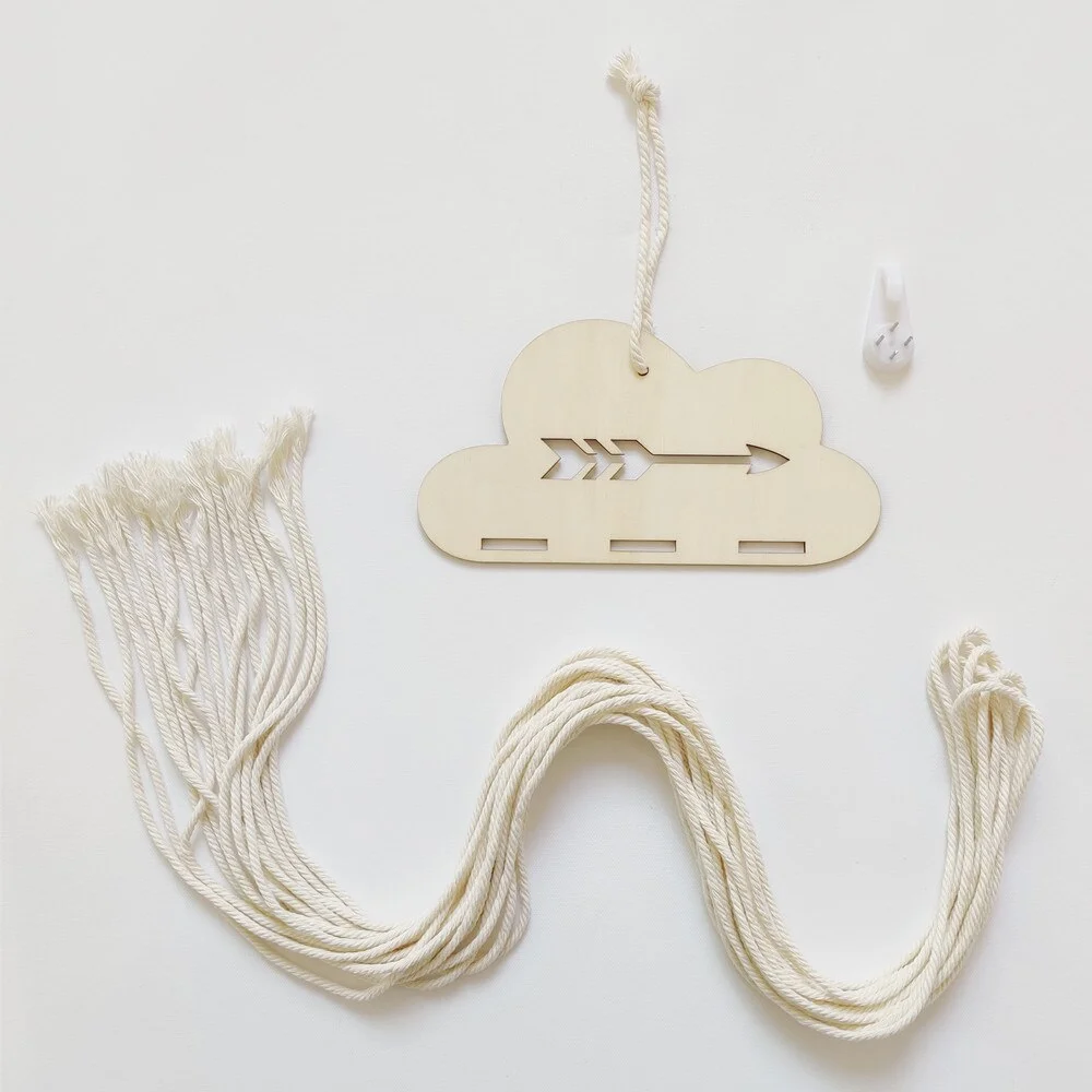 INS Wooden Cloud Baby Hair Clips Holder Princess Girls Hairpins Storage Hanger Jewelry Photos Organizer Wall Hanging Ornaments