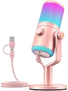 USB Gaming Microphone for PC, Programmable Condenser Microphone with RGB Light, Mute, Gain, Monitoring, Volume Control for Streaming, Podcasting, Twitch, YouTube, Discord, Computer, Mac, PS5, DM30