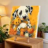 Framed Dalmatian Bear-Paint by Numbers Acrylic Painting 20*20CM With Color Box 3ML(12Colors)