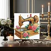 Framed Diamond Painting - Special Shaped - Sewing Machine (25x25cm)