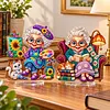 (Grandma)DIY Pearl Diamond Painting Acrylic Stand, Christmas Double-Sided Printed Tabletop Decoration, Special Shaped Diamond Art Craft Kit for Home Decor