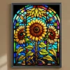 5D diy volle runde bohrer diamant malerei buntglas sonnenblume dekor (a7373)