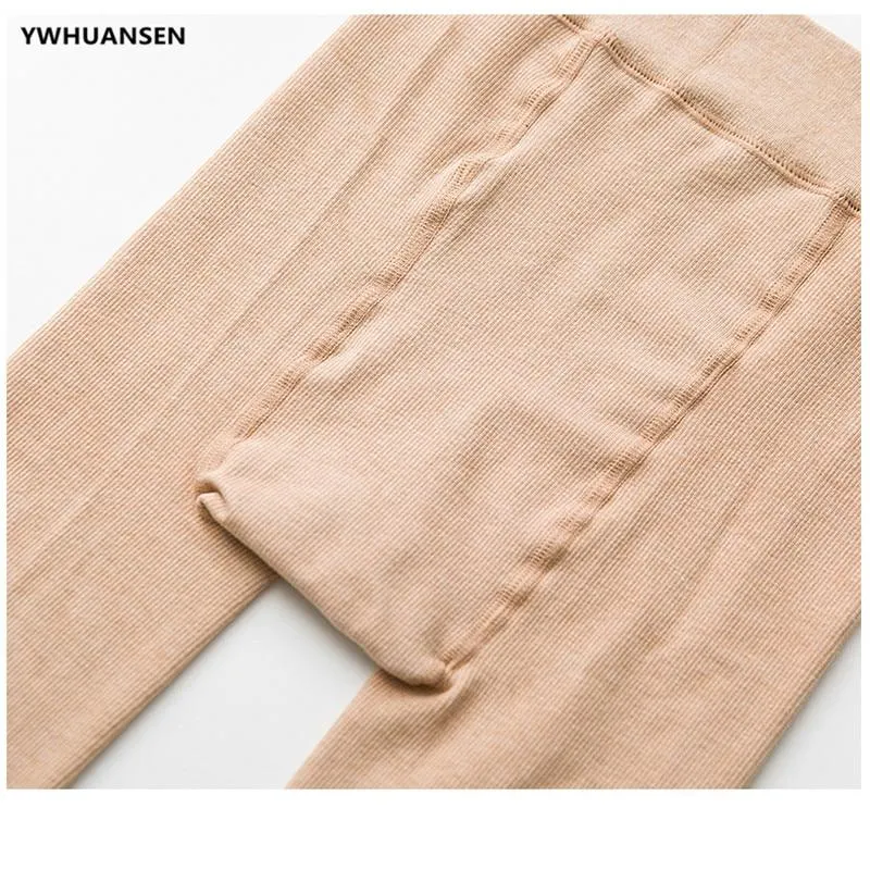 YWHUANSEN 3-12 Yrs Fleece Lining Girls Tights Thick Warm Children's Pants Gilrs In Autumn Winter High Elastic Kids Pantyhose