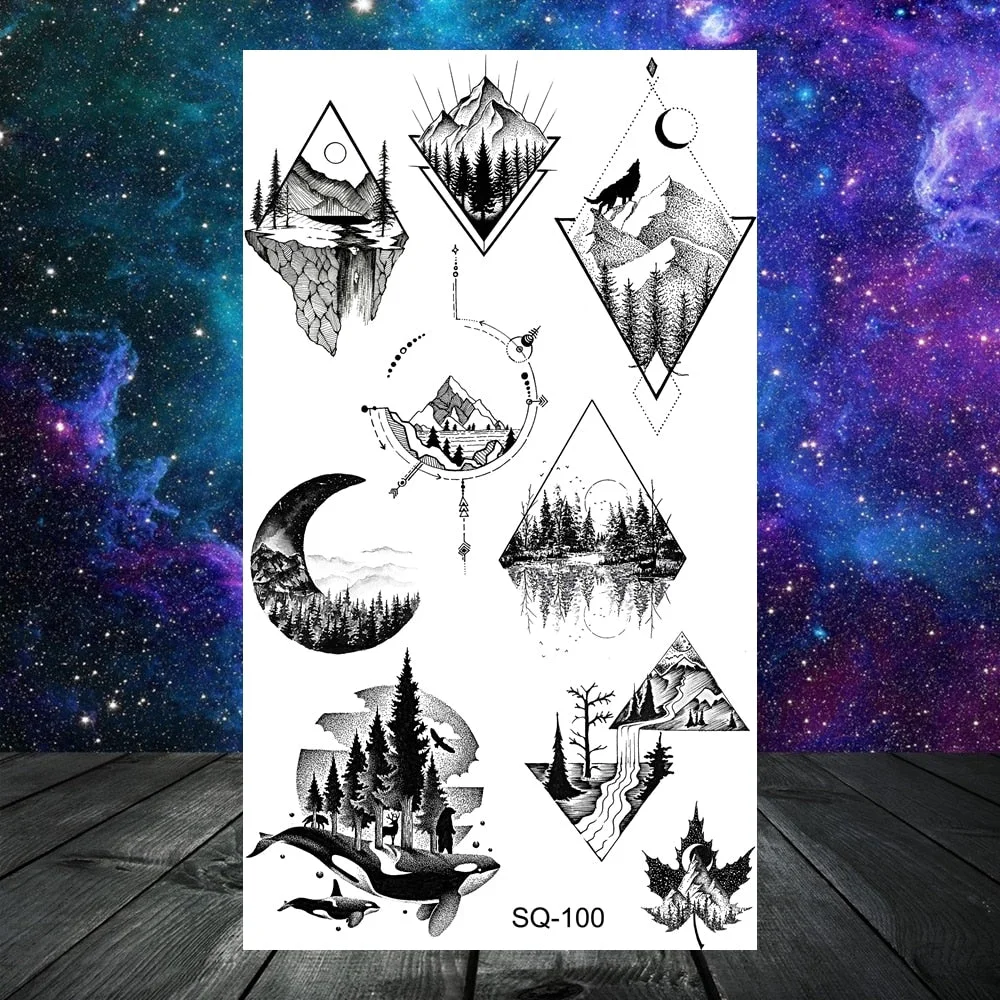 Small Skull Henna Feather Arrow Temporary Tattoos For Women Adult Kids Cross Scorpion Anchor Fake Tattoo Neck Arm Finger Tatoos