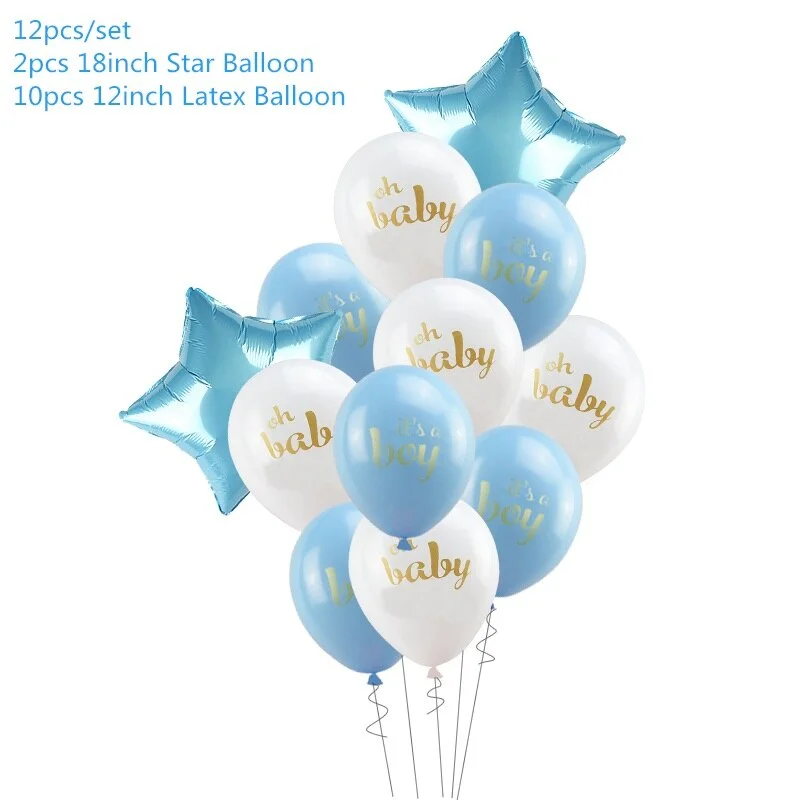 Baby Shower Transparent Baby Boy Girl Bear Bubble Ball Kids 1st Birthday Party Blue Pink Helium Balloon Gender Reveal Decoration