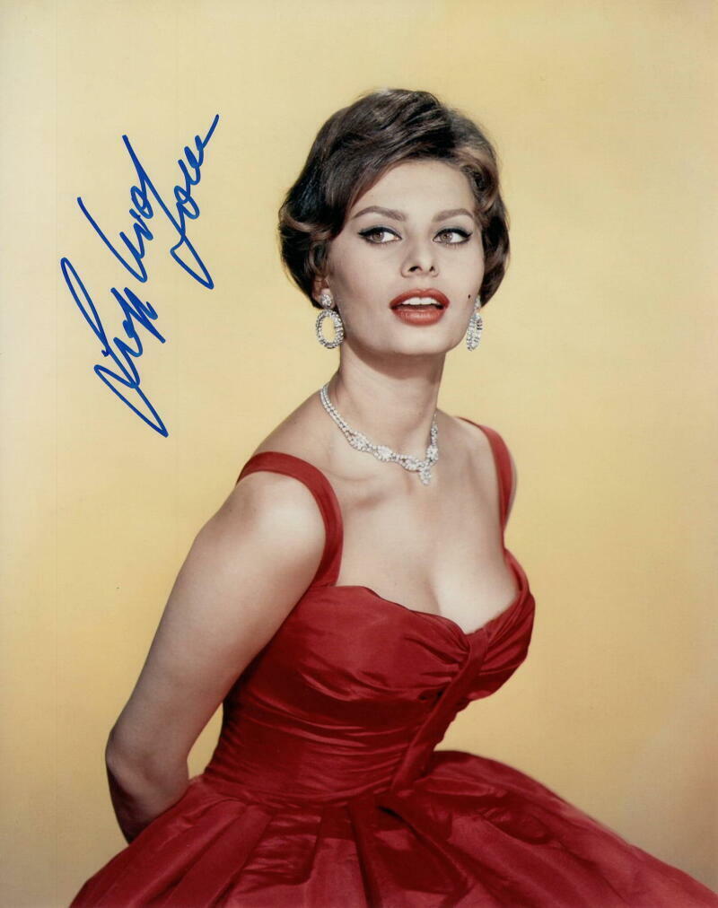 SOPHIA LOREN SIGNED AUTOGRAPH 8X10 Photo Poster painting - SUPER SEXY HOLLYWOOD LEGEND BEAUTIFUL