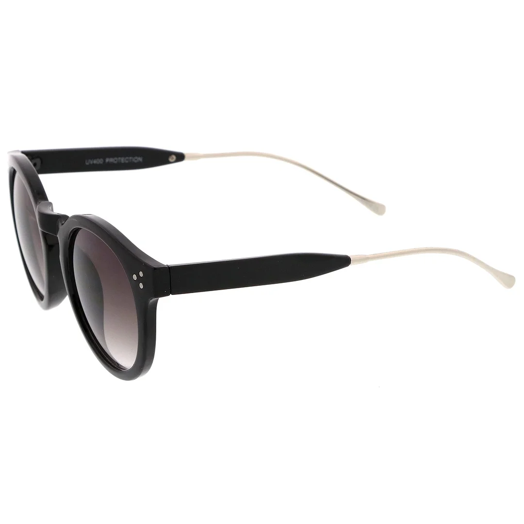 Metal Temple Keyhole Bridge Neutral-Colored Lens P3 Round glasses 50mm