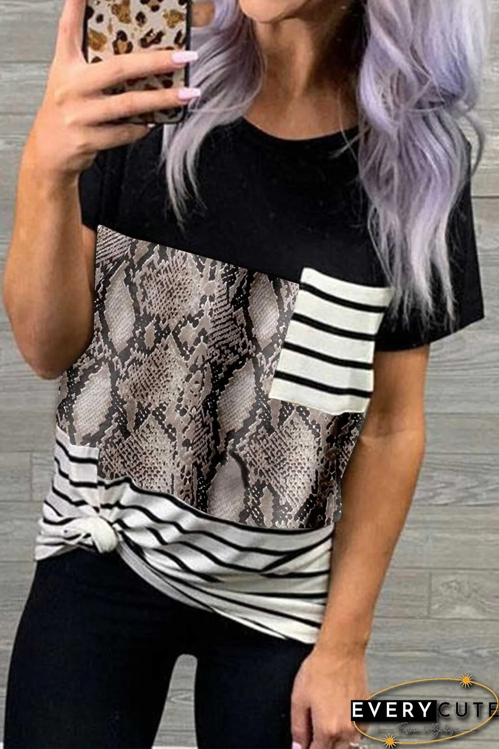 Snake Striped Camo Pocket T-Shirt