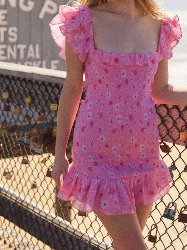 Pleated mini dress