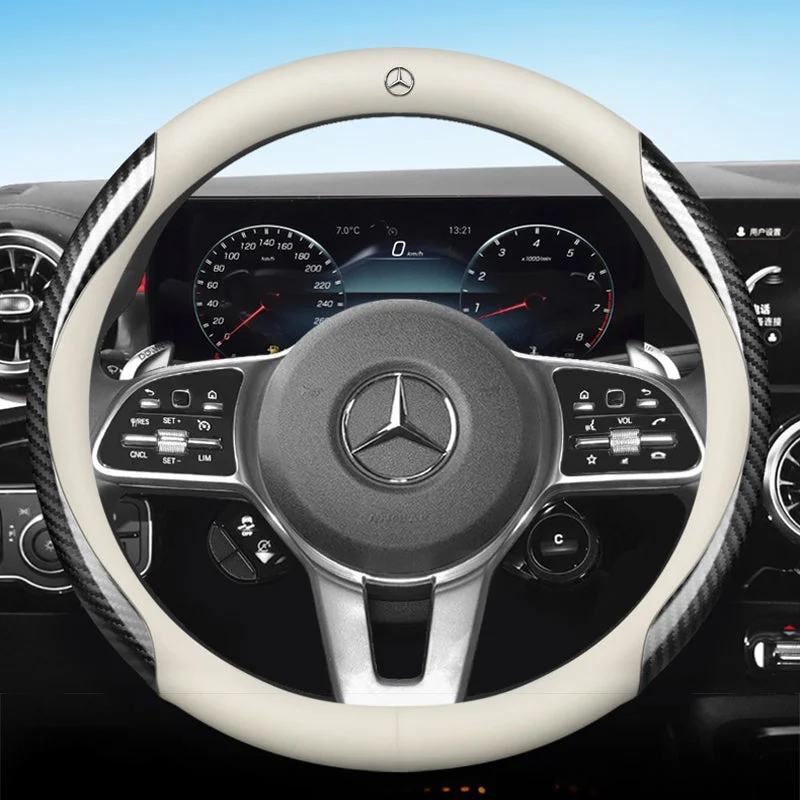 Car leather steering wheel cover