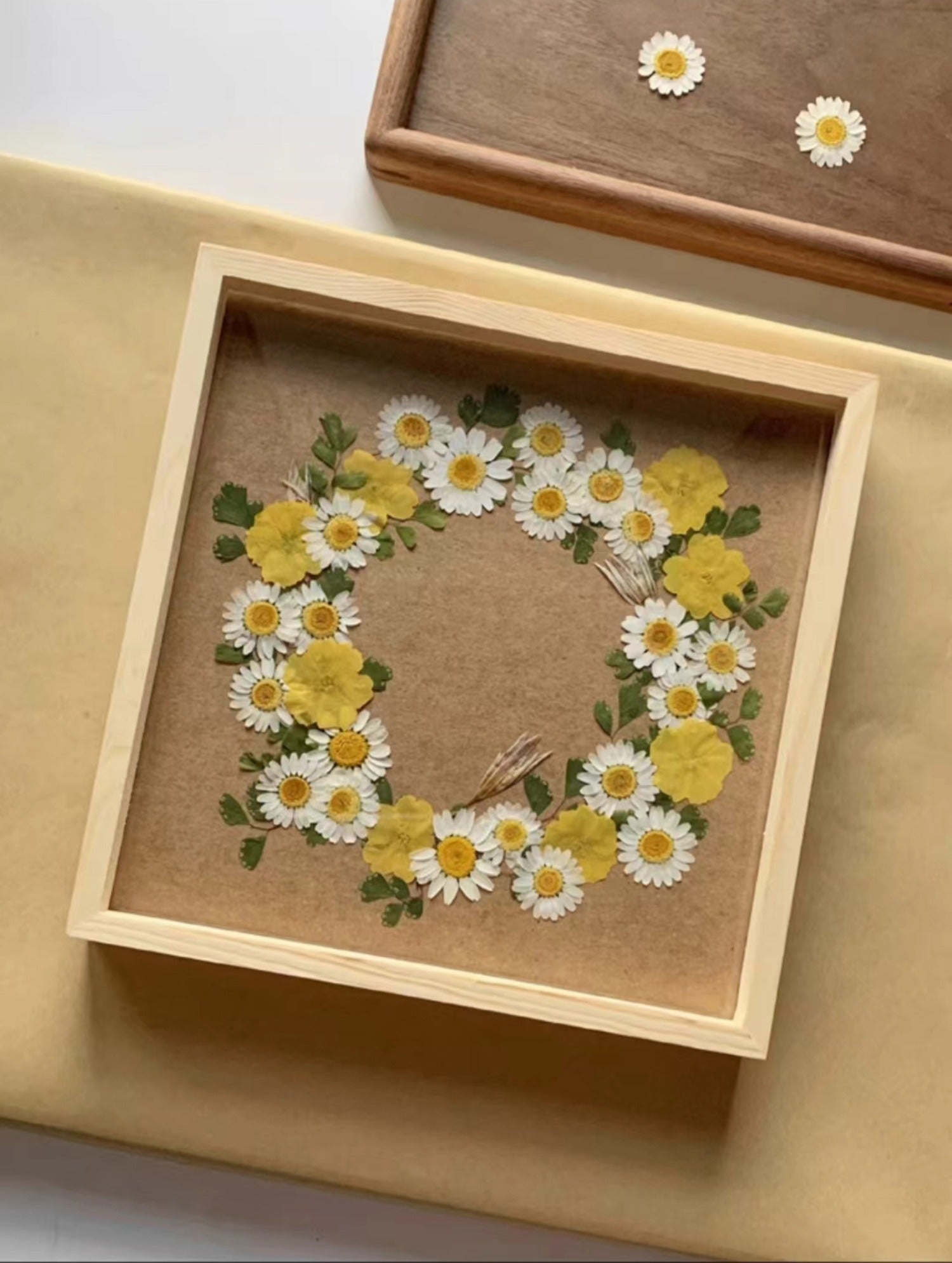 Handcrafted Pressed Flower Wreath Dried Florals Preserved Plants