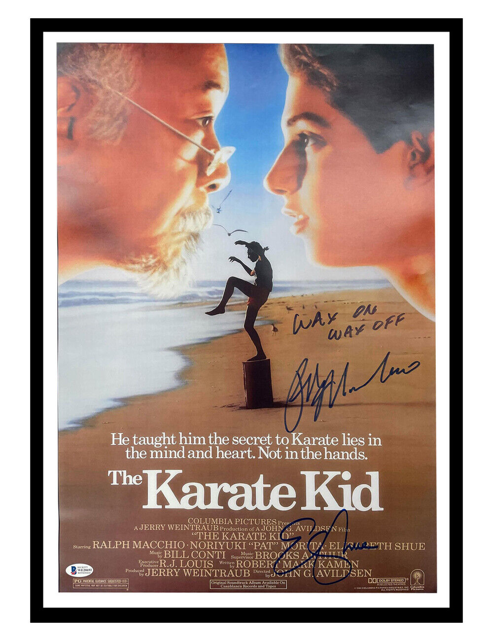 A2 Karate Kid Poster Signed by Ralph Macchio & Elizabeth Shue 100% + COA