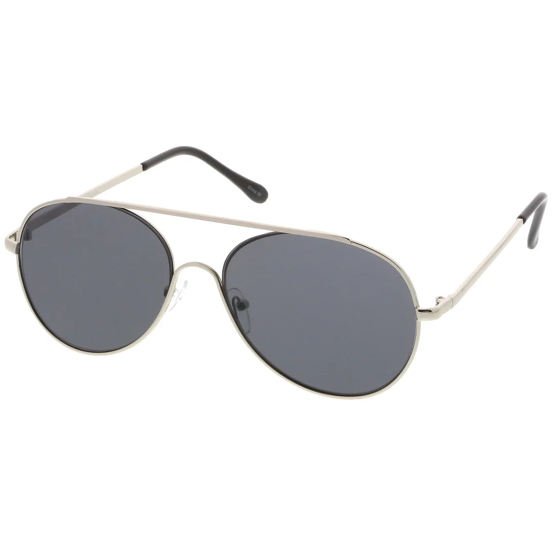 Classic Metal Aviator glasses Crossbar Slim Arms Teardrop Lens 55mm