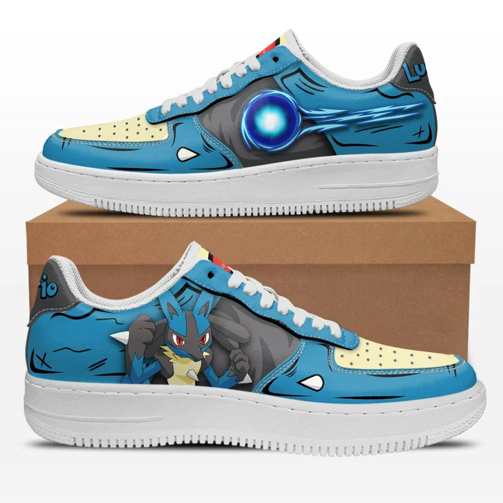 Kingofallstore - Anime Shoes Pokemon Lucario Air Sneakers Custom Anime Shoes