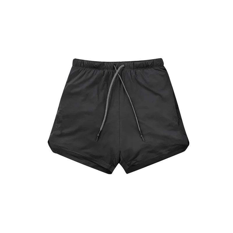 Fitness solid color elastic waistband shorts - Krazyskull