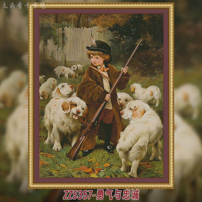 [ZZ5357-Charles Burton Barber's Courage and Loyalty]  Painting Fairy Cross Stitch