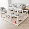 [US Local Warehouse] 12-Panel Clear Acrylic Indoor Dog Playpen 23.6 Inch-H Whelping Crate Kennel Cage Enclosure with Door Easy Assemble Pet Fence Transparent Pet Pen for Small Animals Bunny Rabbit Ferret