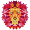 Printed Canvas Cross Stitch DIY Embroidery Needlework Sets (DA420 Lion)