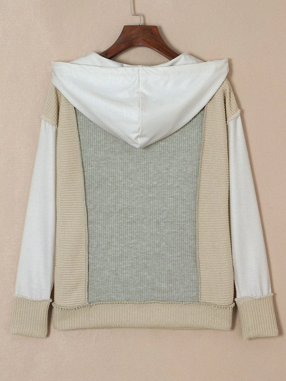 Color Block Hooded Zip-Up Jacket