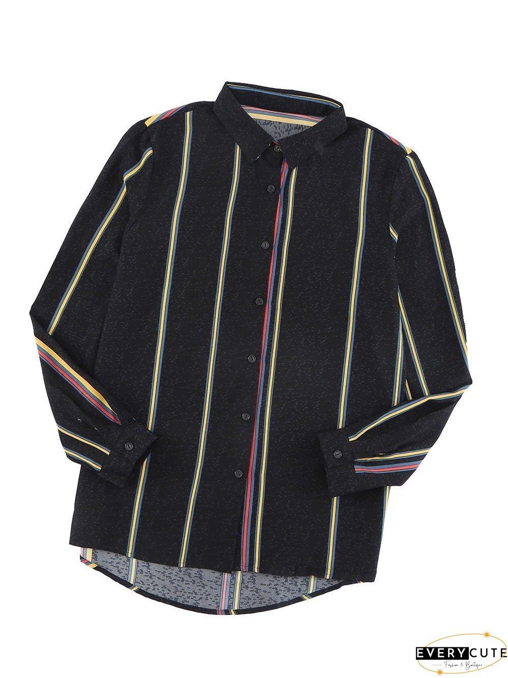 Women's Vertical Striped Button-Down Shirt