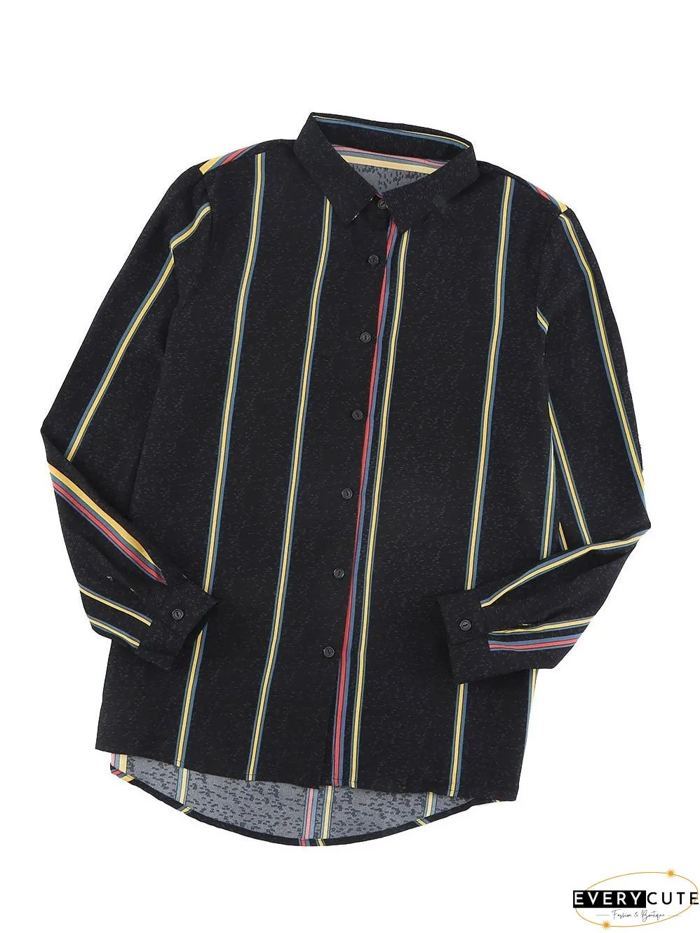Women's Vertical Striped Button-Down Shirt