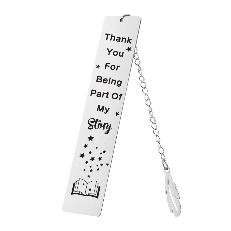 Fashion Creative Metal Stainless Steel Lettering Bookmark