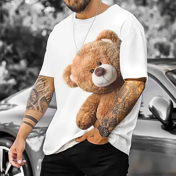 Plush Bear Print Design T-shirt