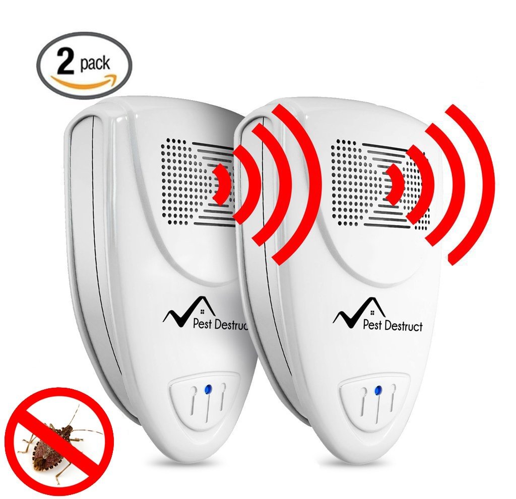 Ultrasonic Stink Bug Repeller - PACK OF 2 - 100% SAFE for Children and Pets - Quickly Eliminate Pests - vzzhome