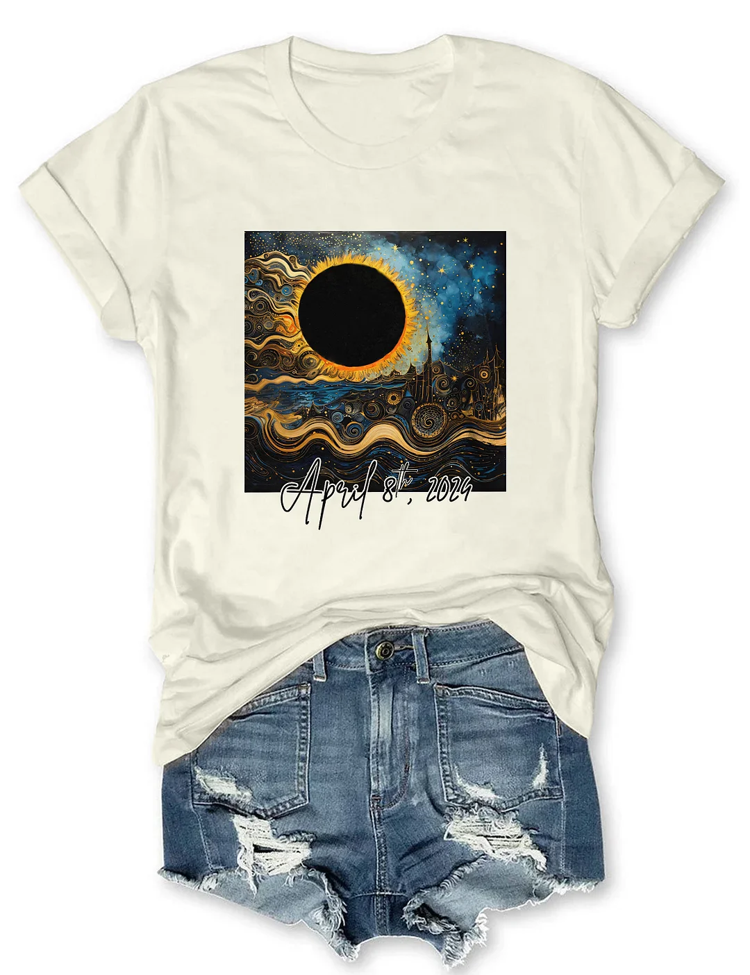 2024 Total Solar Eclipse Aesthetic T-shirt