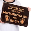 If Money Can't Buy Happiness, Explain Motorcycles And Beers - Metal Tin Signs(8*12Inch/12*16Inch) - Bar