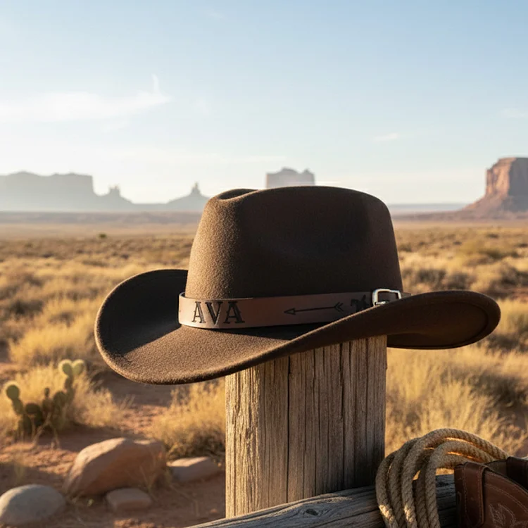 Personalized Cowboy Hat for Toddler Boys Girls, Western Hat for Kids Men Women, Custom Leather Patch Baby Cowgirl Hat