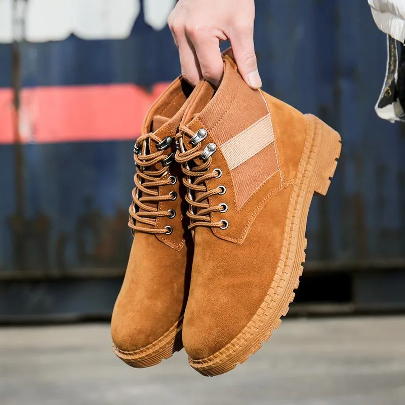 High Top Martin Boots British Canvas Suede Warm Shoes Winter Fashion Chelsea Boots Men New Mens Casual High Fashion Ankle Boots