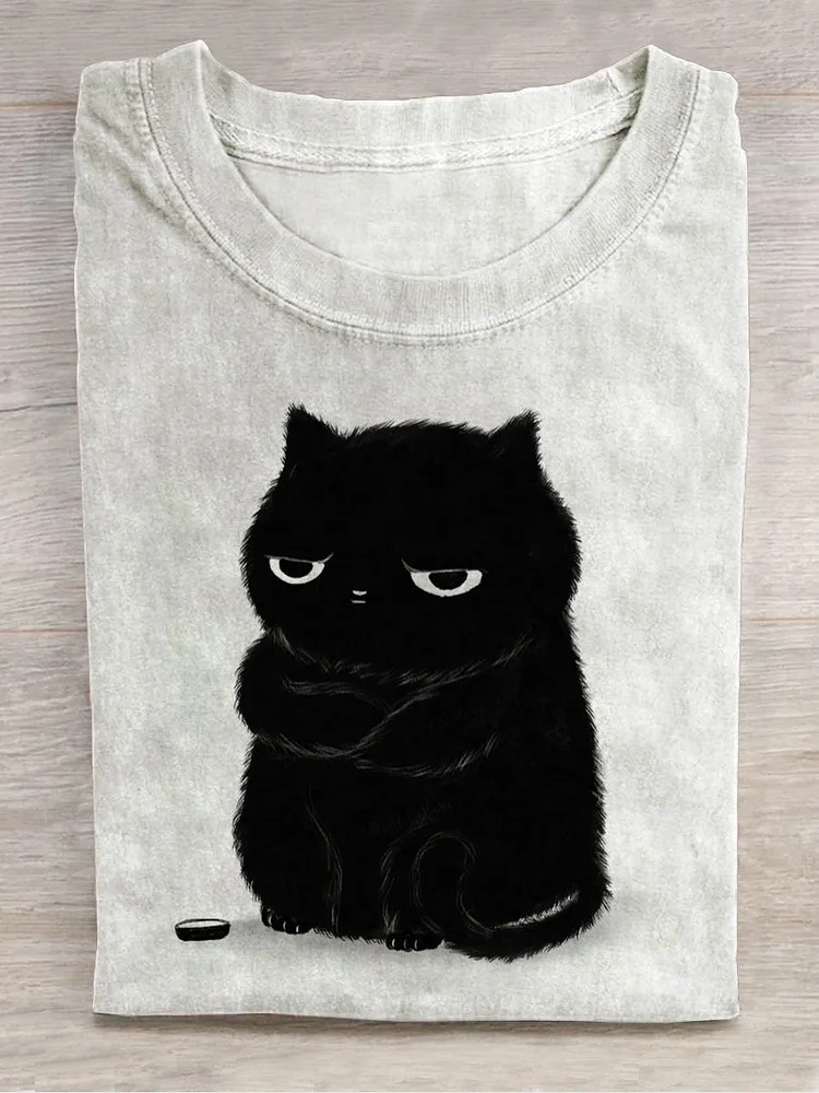 Fun cat crew neck t-shirt