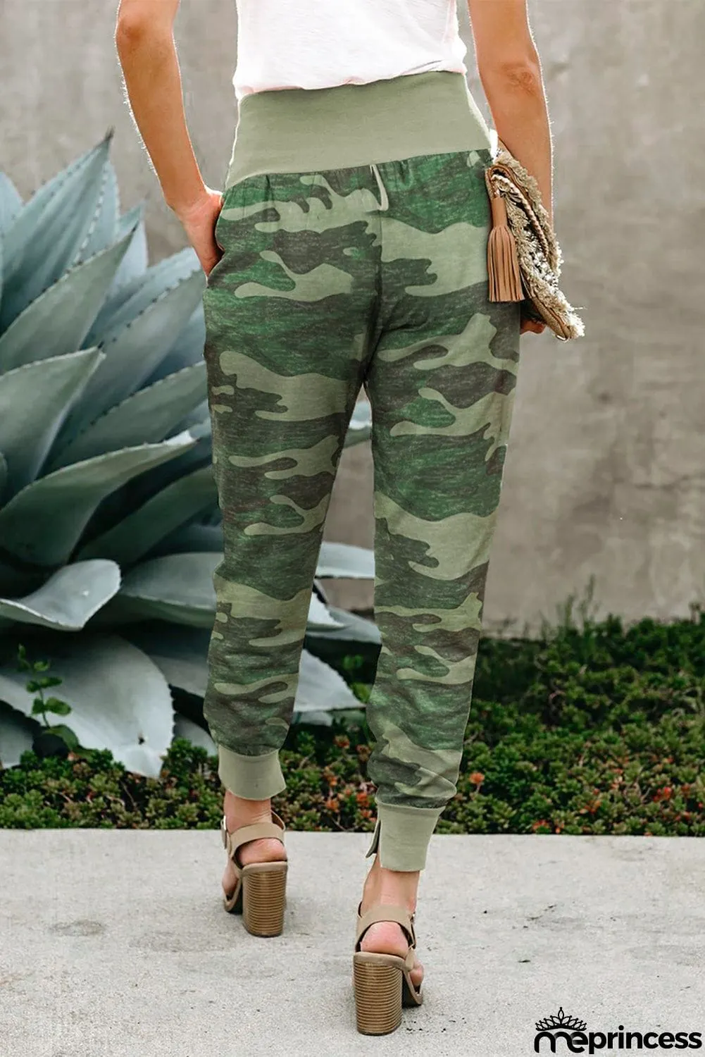 Multicolor Tie-dye Pocket Casual Pants With Slit