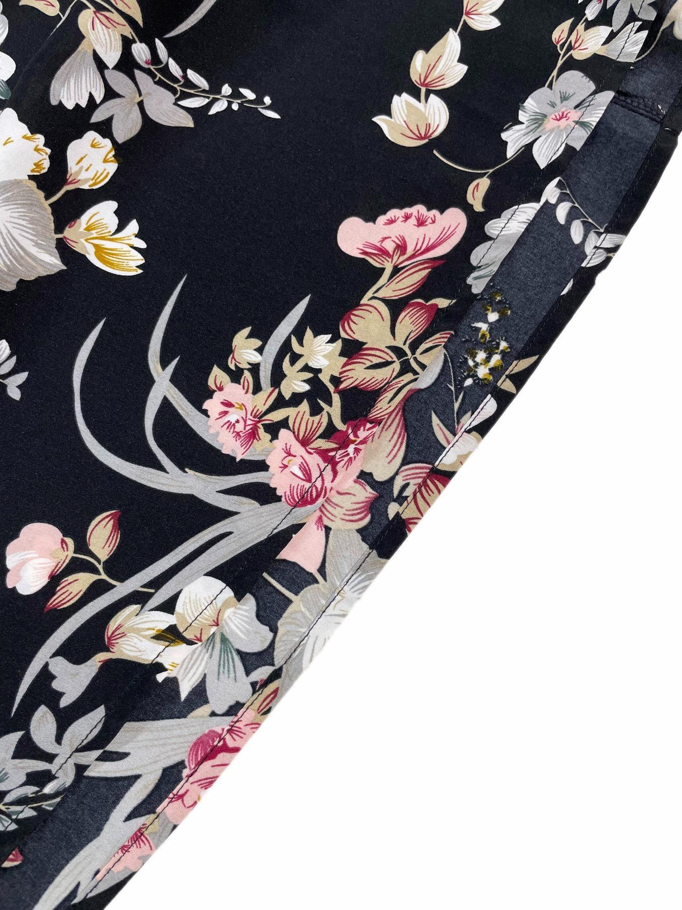 Women's Floral Print Split Thigh Halter Dress, Elegant Chic Boho Style Tie Back Design Long Dress for Spring Summer Fall, Bohemian
