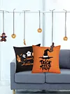 4 Set Happy Halloween Farmhouse Pillows Halloween Party Pillow Decorative Covers