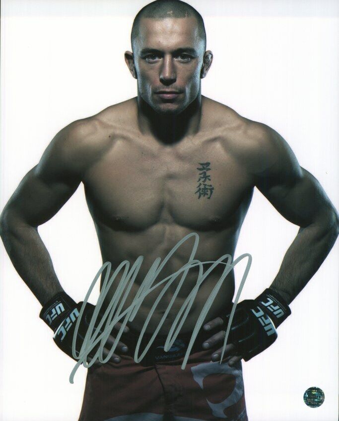 GEORGES ST-PIERRE - MMA & UFC Autographed Original 8x10 Photo Poster painting LOA TTM